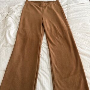 Karen Kane Tan Faux Suede Wide Leg Pants